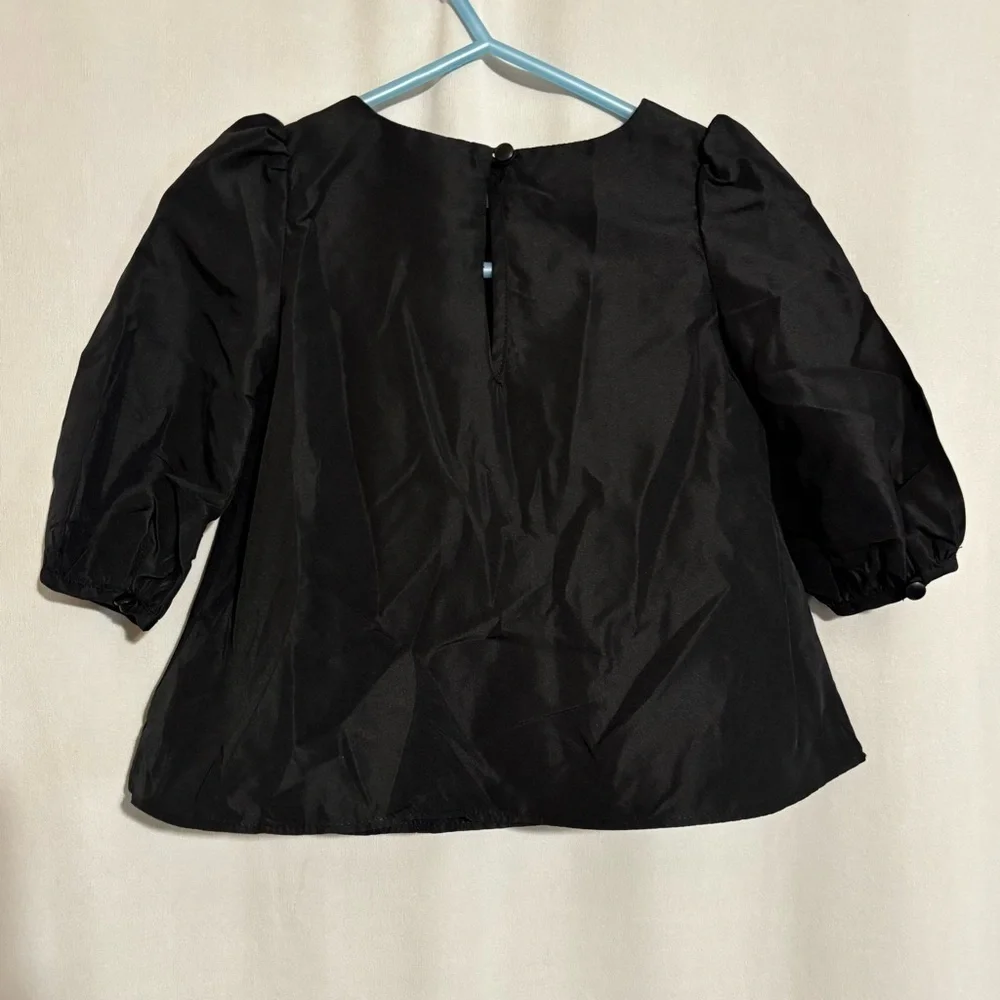 Ralph Lauren Girl’s Black Ruffle Bow Long Sleeve Loose Top  Size 6M